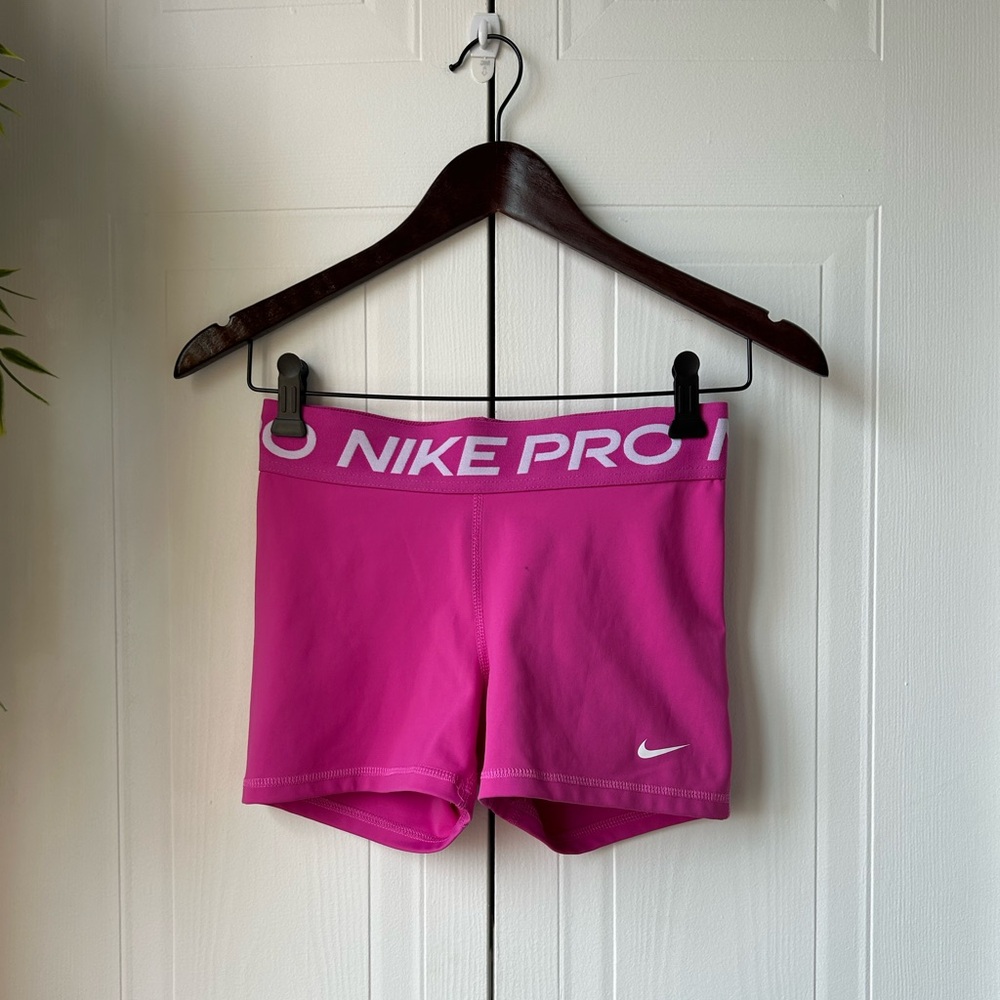 Bright Pink Nike Pro Booty Shorts
